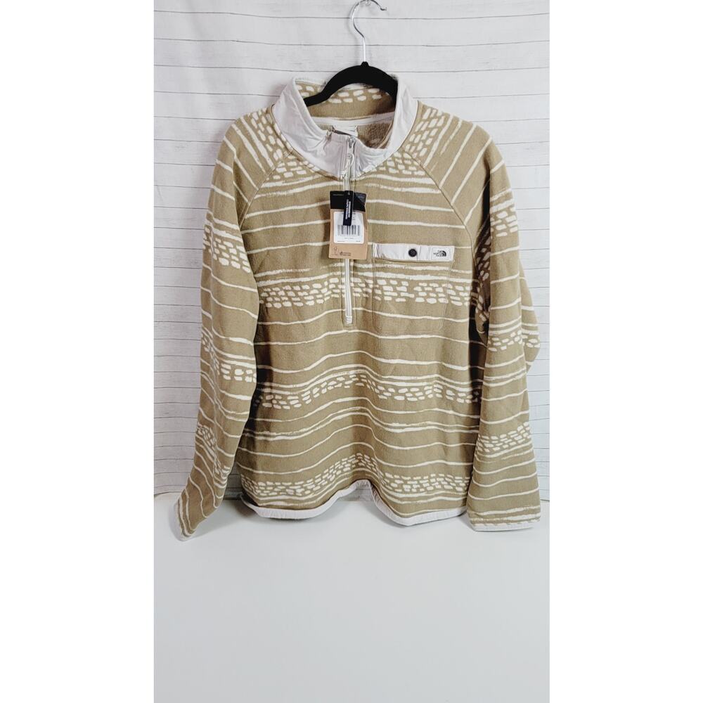 The North Face Gordon Lyons ¼-Zip in Kipling Tan Stripe, sz XXL